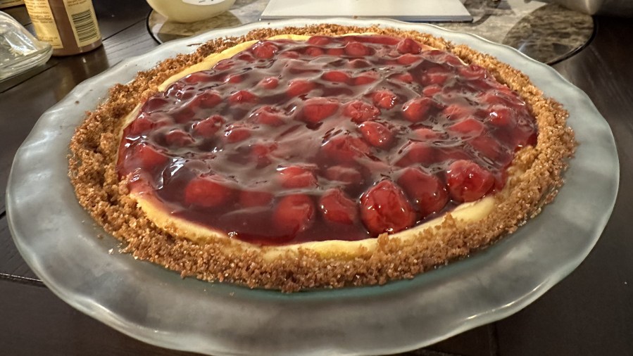 Cherry-topped Sour Cream Cheesecake